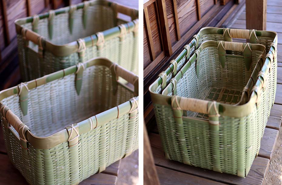 入れ子になる真竹御用籠