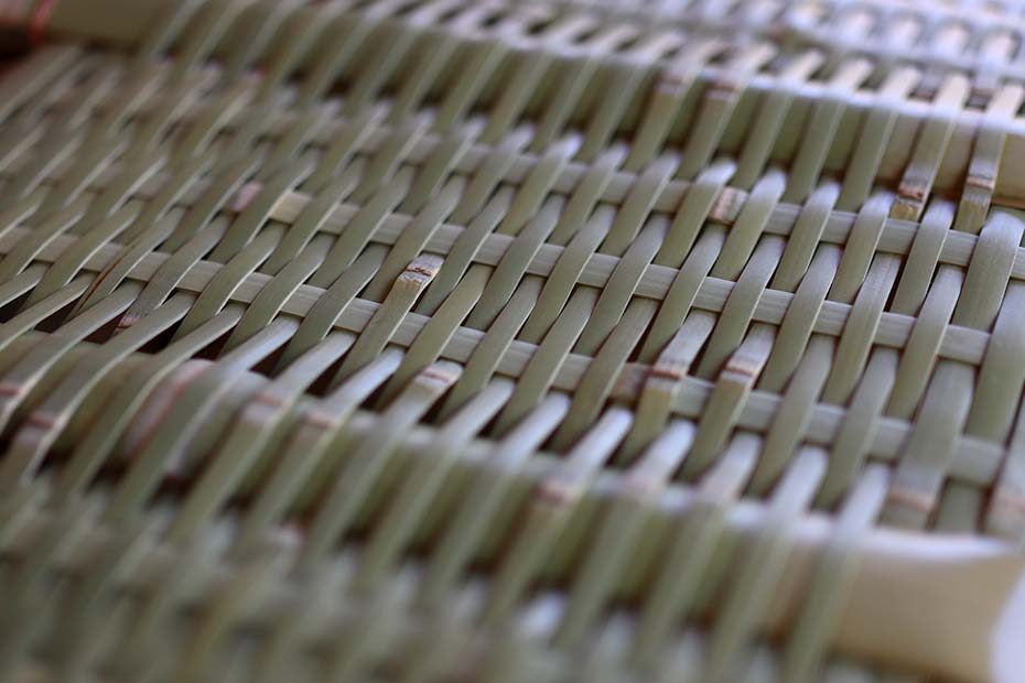 真竹御用籠（四角）の竹編み