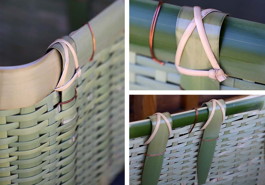 真竹御用籠（四角）の縁部分