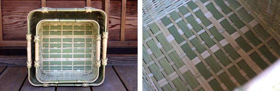 真竹御用籠（四角）の底部分