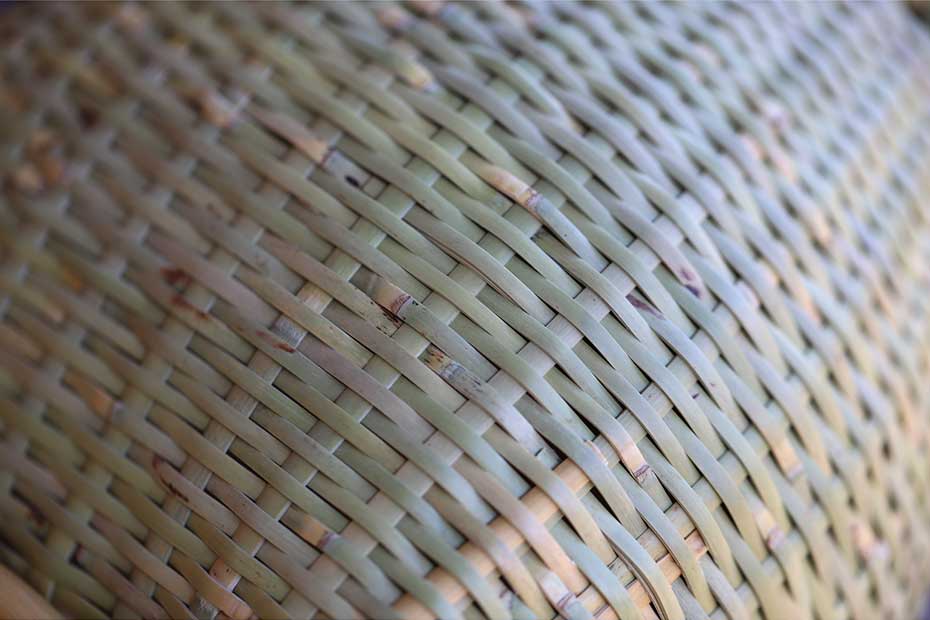 根曲竹魚籠の丈夫な編み込み