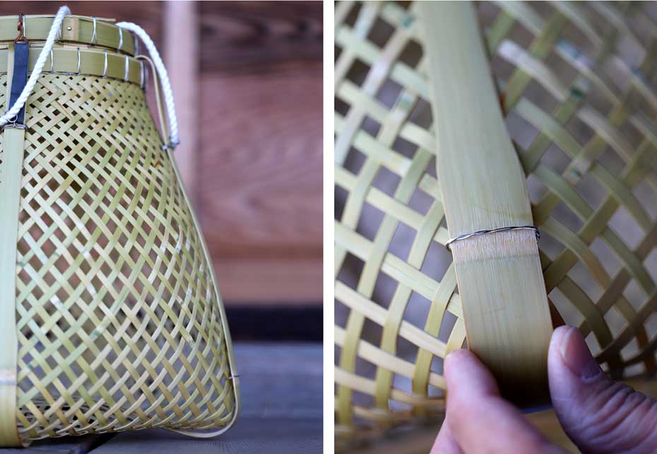 真竹磨き鰻魚籠の力竹