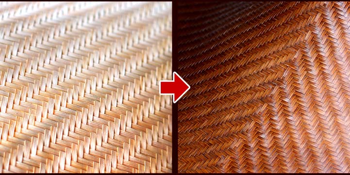 国産竹網代笠の柿渋仕上げの妙