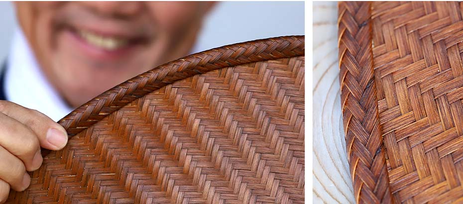 国産竹網代編み浪人笠の縁部分