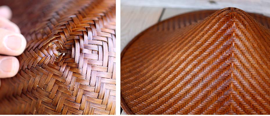 国産竹網代編み浪人笠の網代編み