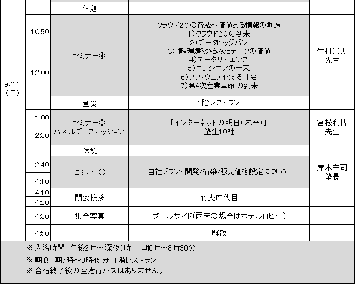 スケジュール