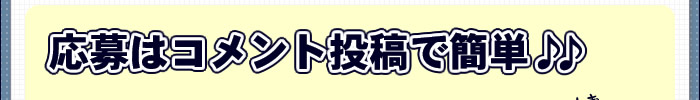 応募はコメント投稿で簡単♪