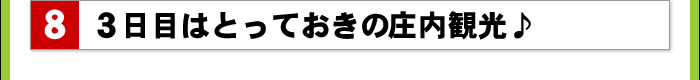 3日目はとっておきの庄内観光♪