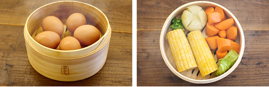 蒸し卵とまとめ蒸し