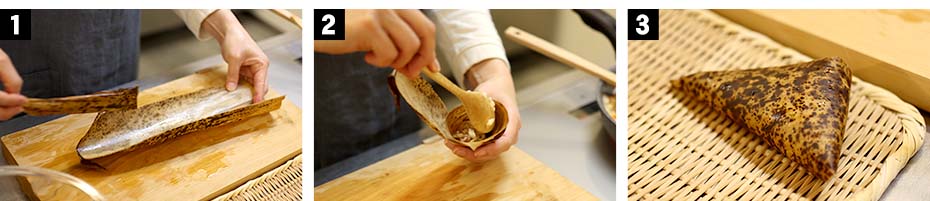 国産竹皮竹皮で包む手順