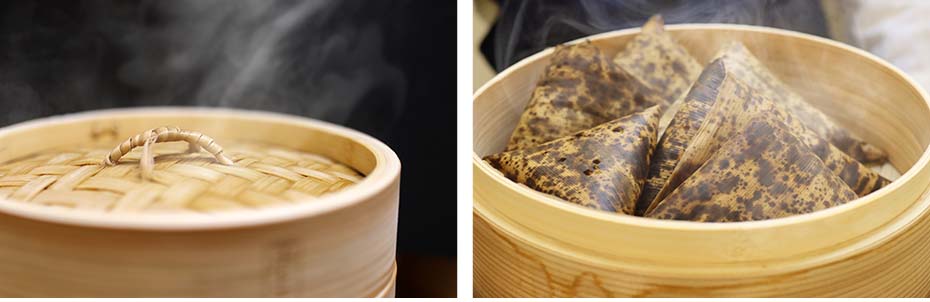 ちまきの蒸しあがりのサイン