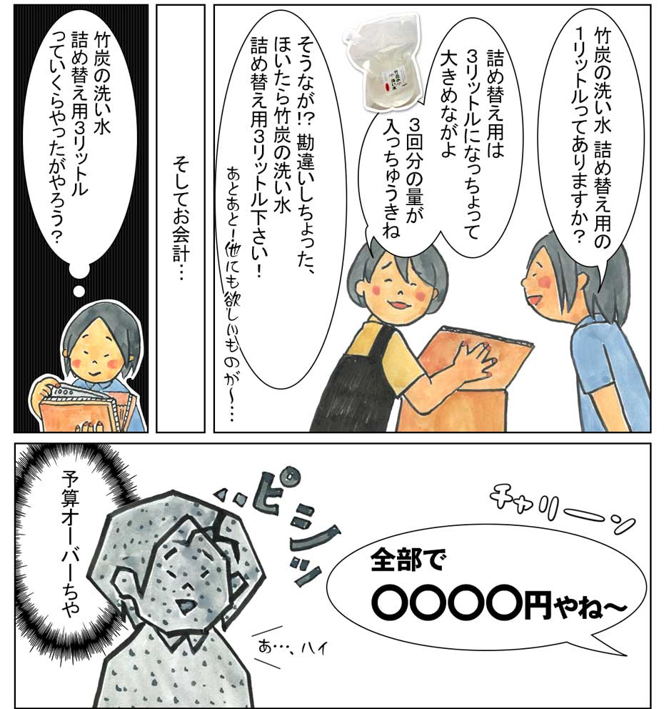 竹炭の洗い水漫画