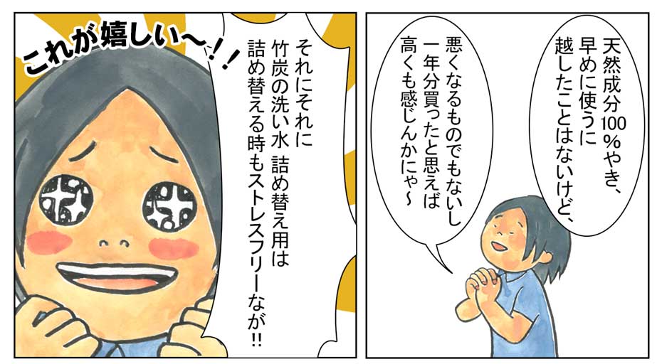 竹炭の洗い水漫画