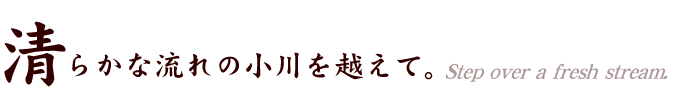清らかな流れの小川を越えて。