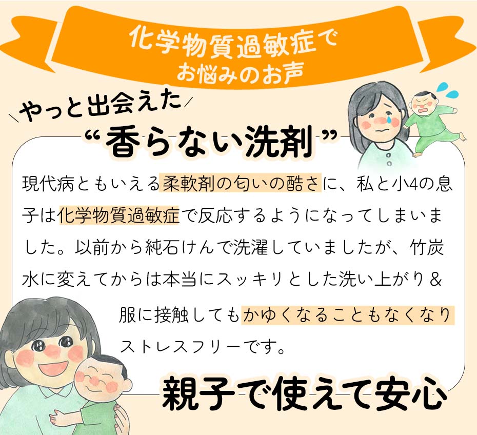 竹炭の洗い水のお声