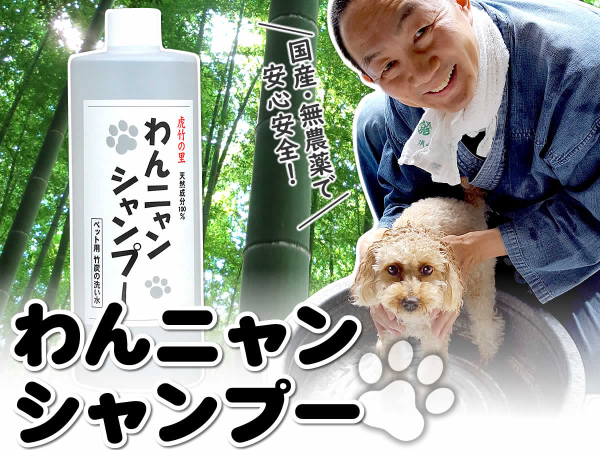わんニャンシャンプーは、無添加・無着色の安心素材でできたペット用の洗剤です。皮膚トラブルなどにお悩みの犬や猫のケアにお使いください。