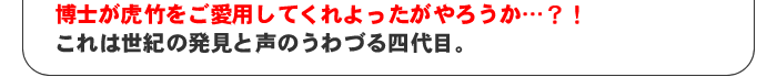 博士が虎竹をご愛用