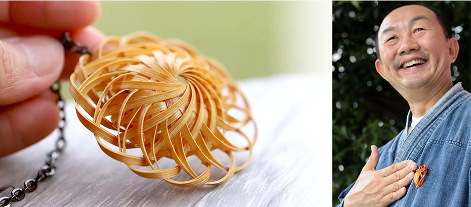 大輪の花竹ペンダントの懐かしく、愛おしいデザイン