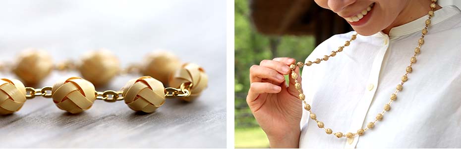 竹玉編みネックレス（白）の1970年からの歴史